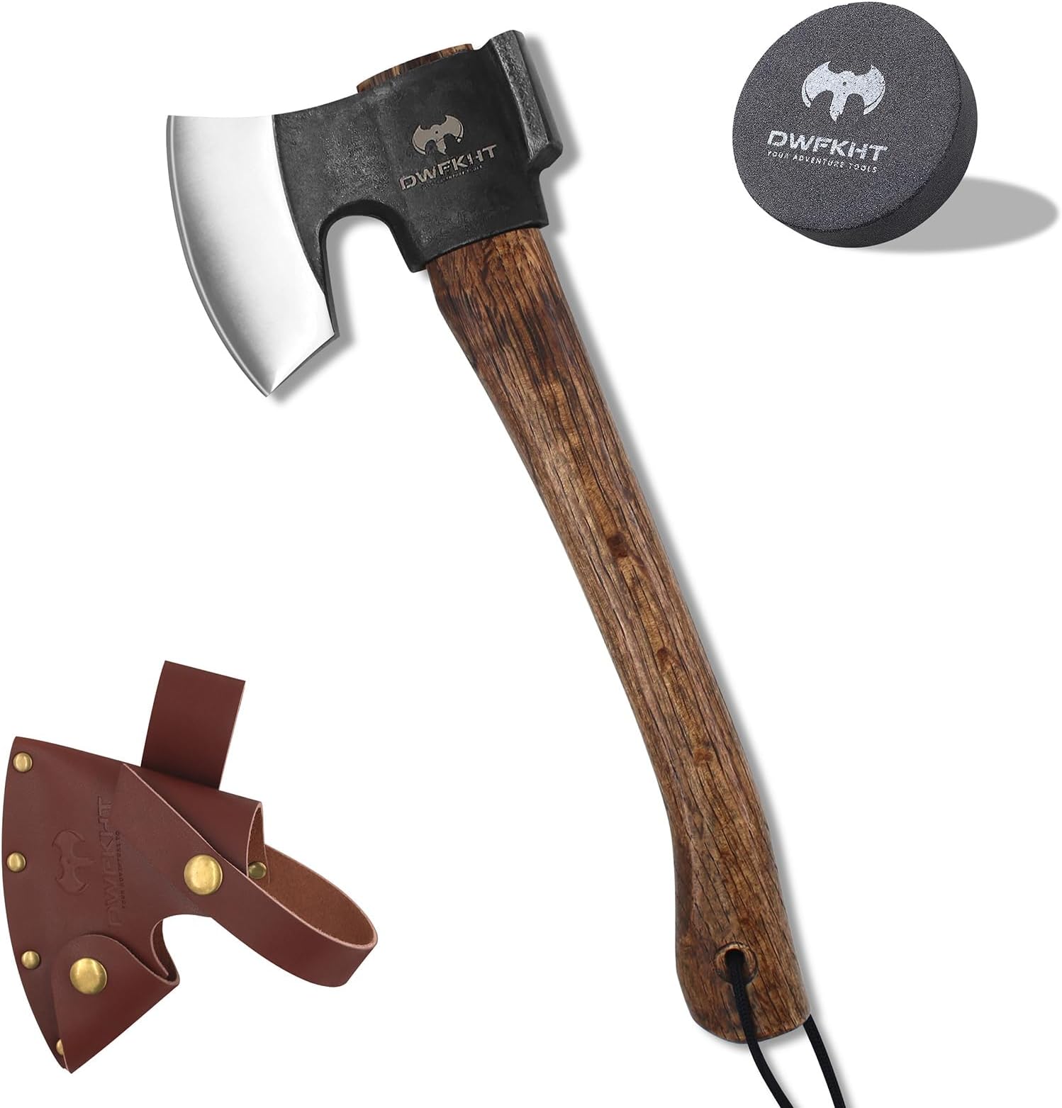 14.4" Hatchet, Camping Axe, Survival Axe with Sheath, Bushcraft Hatchet with 1065 Carbon Steel and Beech Handle for Wood Chopping โ Perfect for Outdoor Survival and Adventures