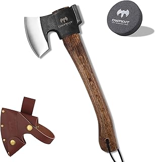 14.4" Hatchet, Camping Axe, Survival Axe with Sheath, Bushcraft Hatchet with 1065 Carbon Steel and Beech Handle for Wood Chopping – Perfect for Outdoor Survival and Adventures