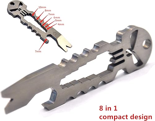 Miniatura 3 de BANG TI Barra de palanca EDC de titanio con función de abrebotellas (PunisherPB)