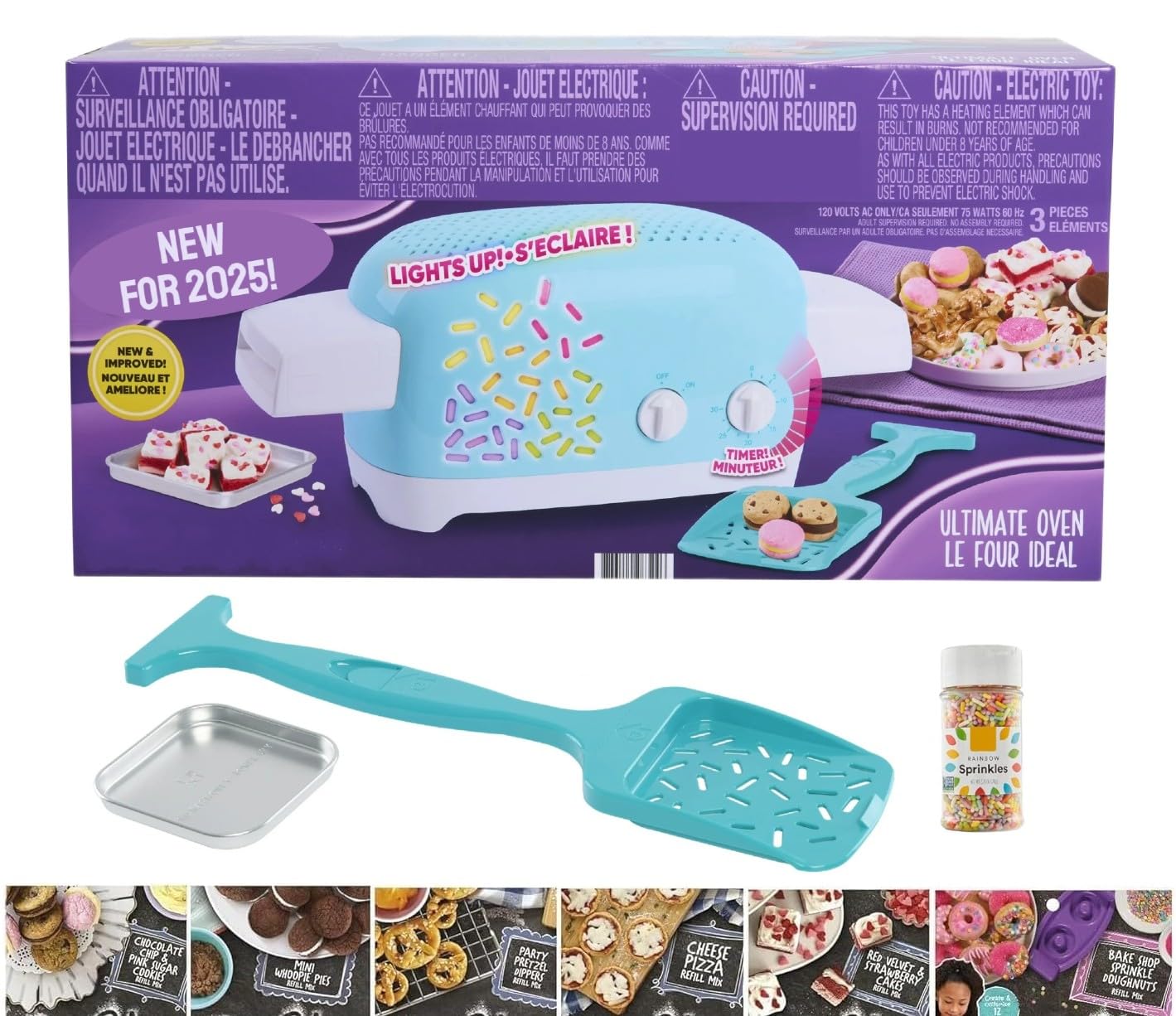 Easy Bake Oven Ultimate Baking Bundle (Oven + 6 Mixes + Rainbow Sprinkles) for Kids 8yrs and Up