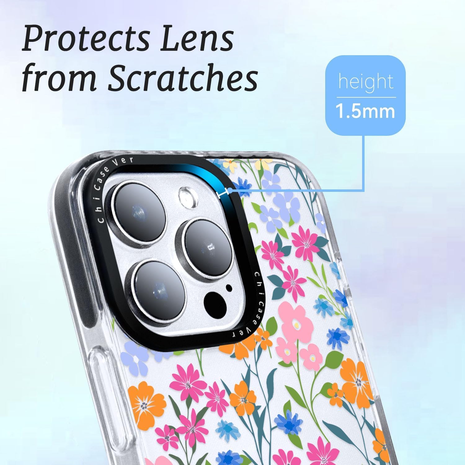 for iPhone 14 Case,Vibrant Colorful Garden Floral Design Art Pattern Aesthetics,Military-Grade Drop Protection & Soft Slim TPU Protective Cover with Camera Lens Protection for Women Girls - Image 3
