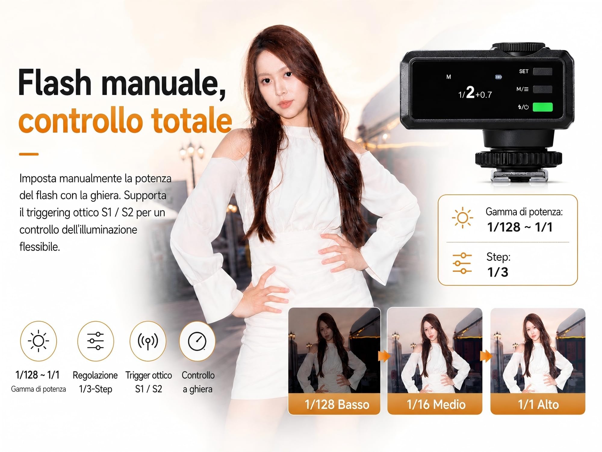 Godox iM30Pro iM30 Pro Mini Flash per Fotocamera, GN15 Flash Godox, AUTO e M, 550 Scatti, 1,5s, USB-C, Slitta a Contatto Singolo per Sony Canon Nikon Fujifilm Olympus Ricoh Leica Panasonic Pentax