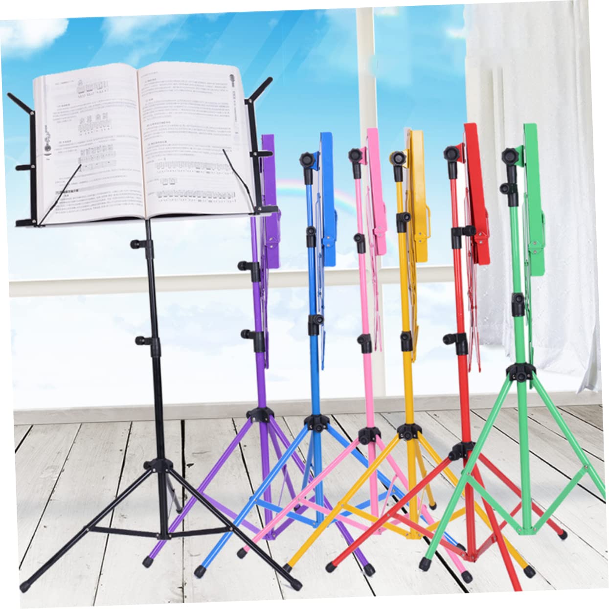 Supporto Per Spartiti Musicali e Metallo Porta Spartiti Tripod Per Chitarra Rosa Leggero e Facile Da Trasportare Stabile Con Piedini Antiscivolo e Angoli Di Visione Multipli