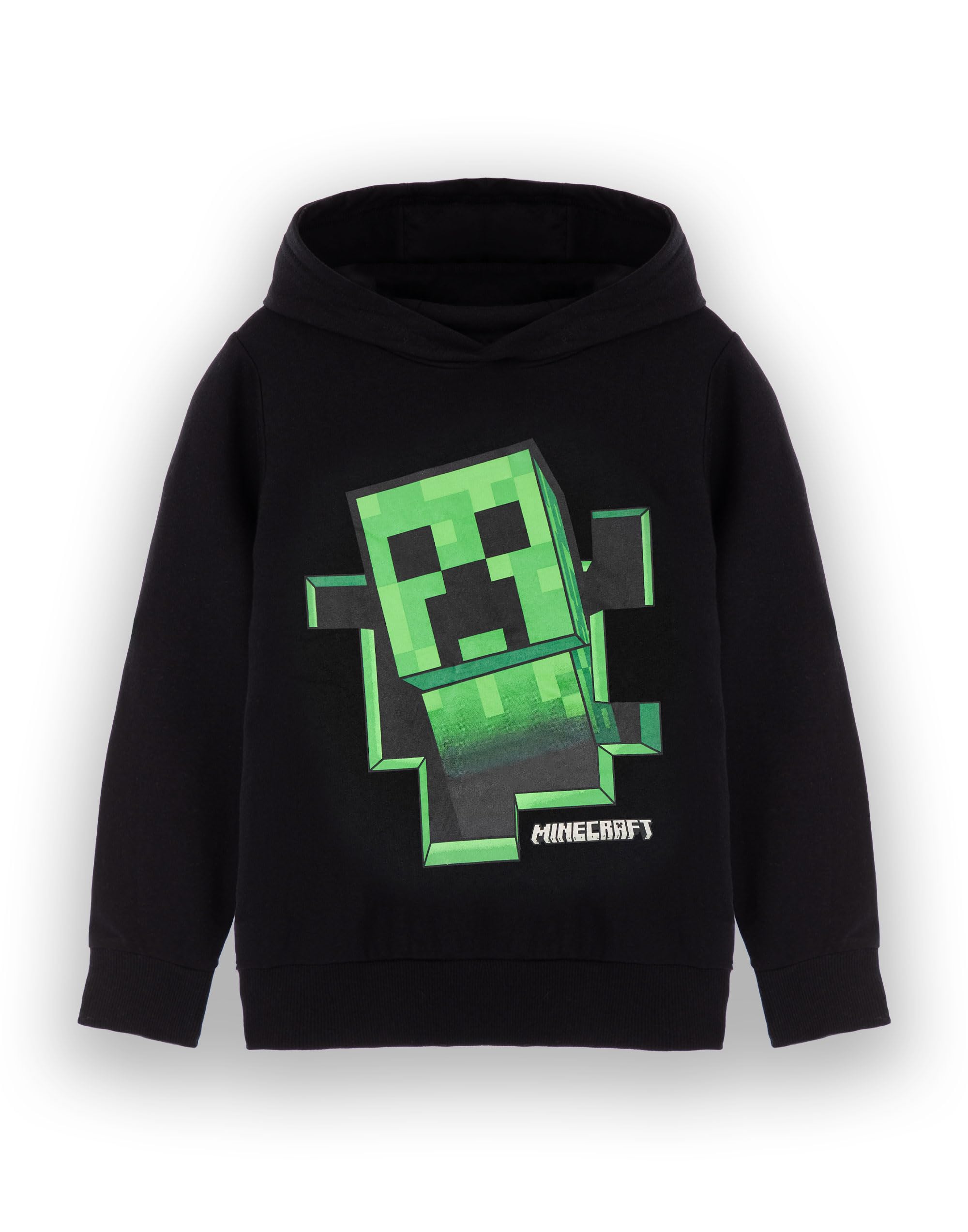 Minecraft Boys Hooded Sweatshirt Kids And Teens Black Graphic - Main Image