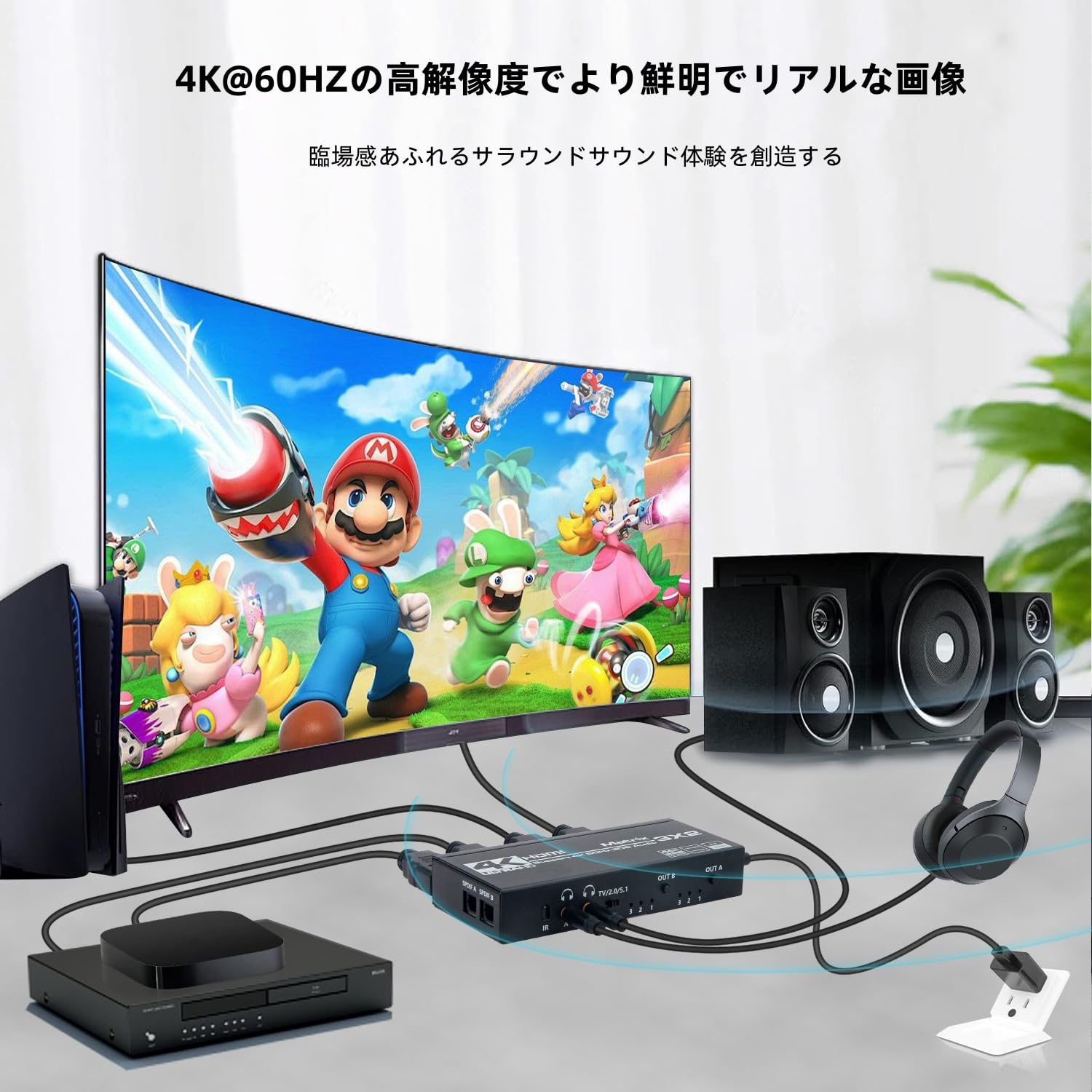 Amazon | HDMI 切替器 スプリッターHDMIマトリックス 3入力2出力 4K