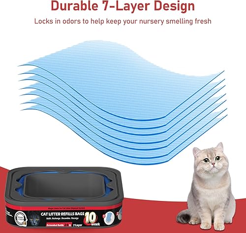 Miniatura 3 de Cartucho de bolsas de repuesto para arena para gatos compatibles con Litter Cat Genie estándar, Plus, XL y XL, bolsas de basura para mascotas,