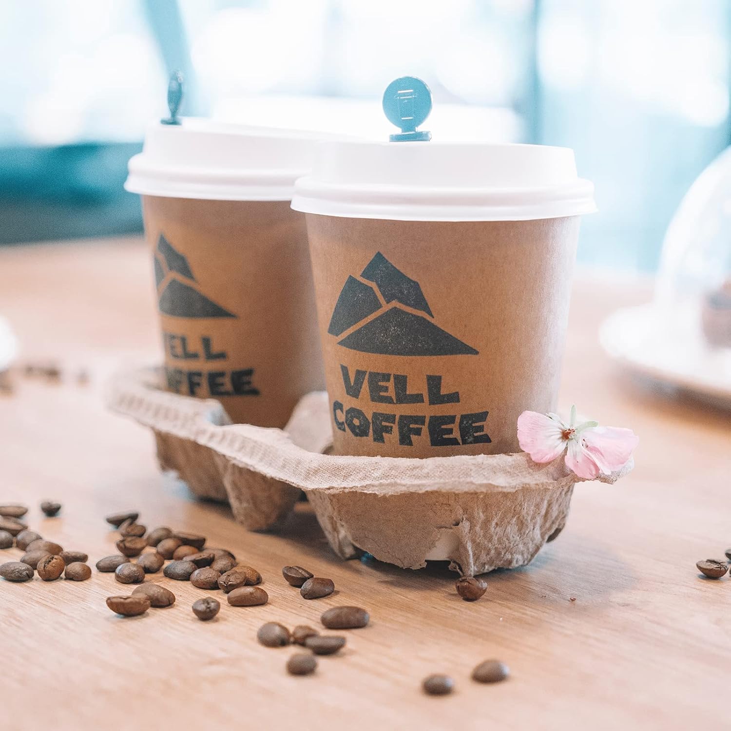 4 Cup Drink Carriers Disposable Coffee Take Out Trays 100 Pcs Pack Pulp Fiber Delivery Cups Holder for Hot and Cold Drinks