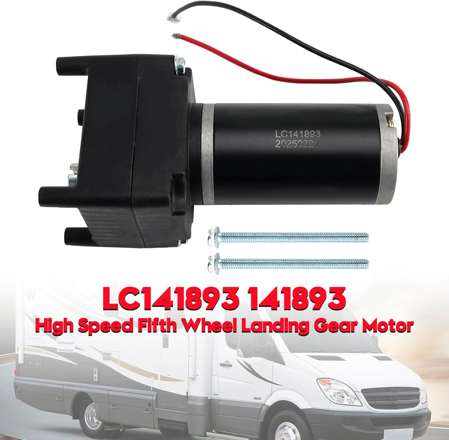 High Speed Fifth Wheel Landing Gear Motor LC141893 Fit for Lippert Tuson 141893 and other similar 5th Wheel RV Landing Gear Systems