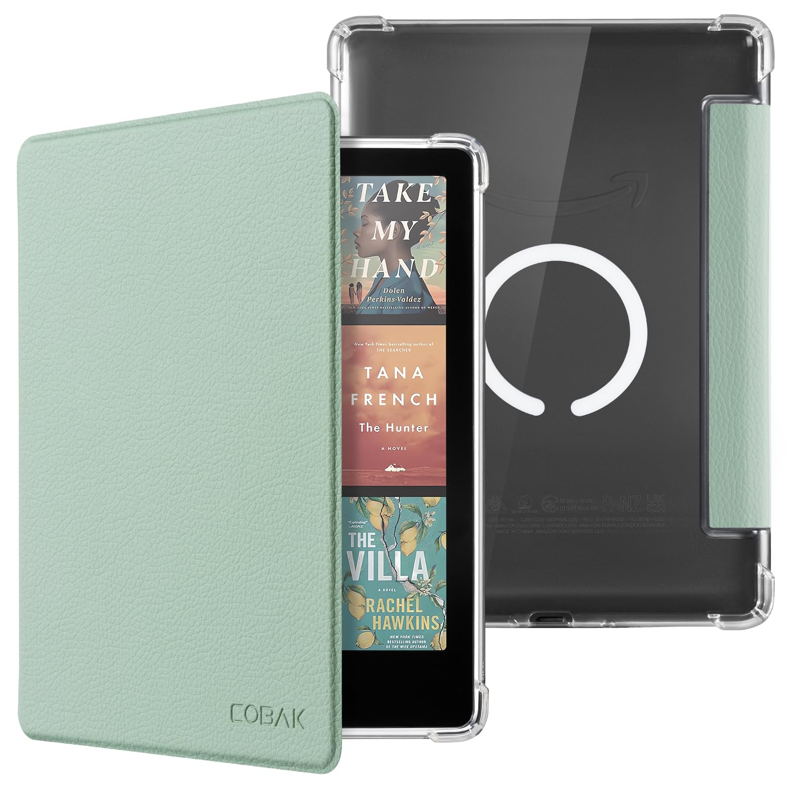 CoBak Magnetic Case for 7" Kindle Paperwhite 12th Gen 2024 and Kindle Colorsoft - Compatible with iPhone MagSafe, for Samsung/Belkin/Anker Wireless Charging Pads, Clear Back Cover, Auto Sleep Wake