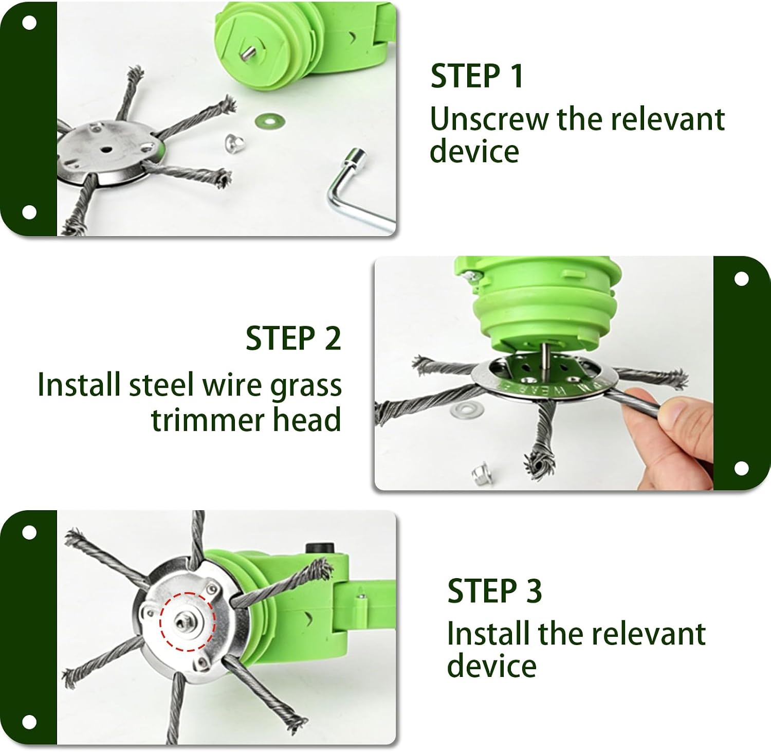 6 Inch Steel Wire Grass Trimmer Head, Universal Weed Wacker Blade Compatible with Electric String Trimmers, Lightweight Durable Weed Trimming Head for Efficient Gardening (2PCS/3+6 Blade)