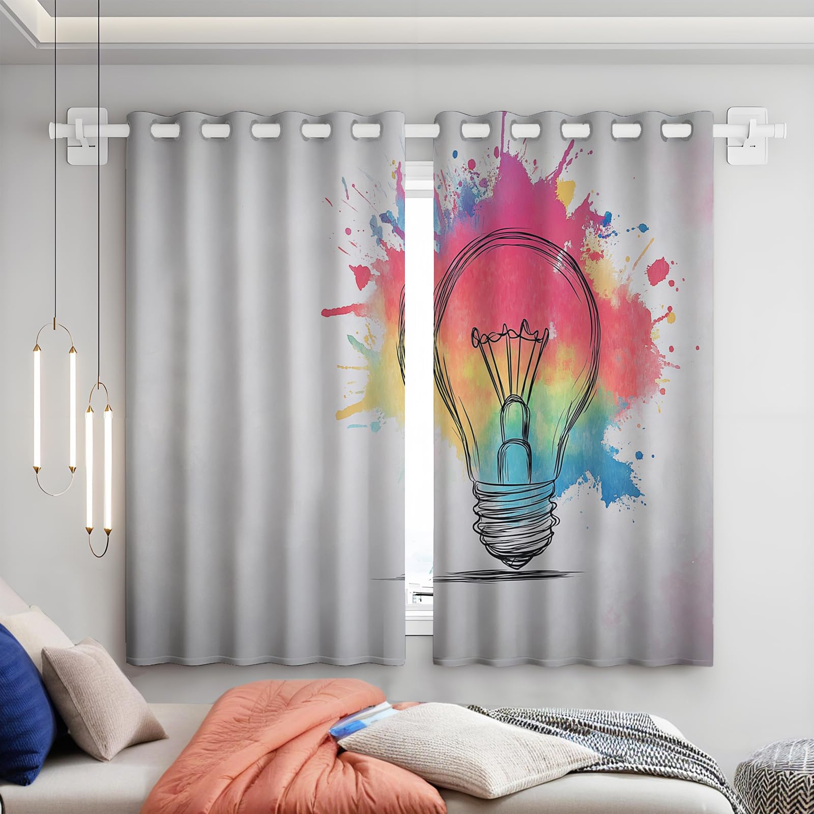 Rideau occultant thermique 132x158 anti bruit et rideaux décoratifs pour chambre