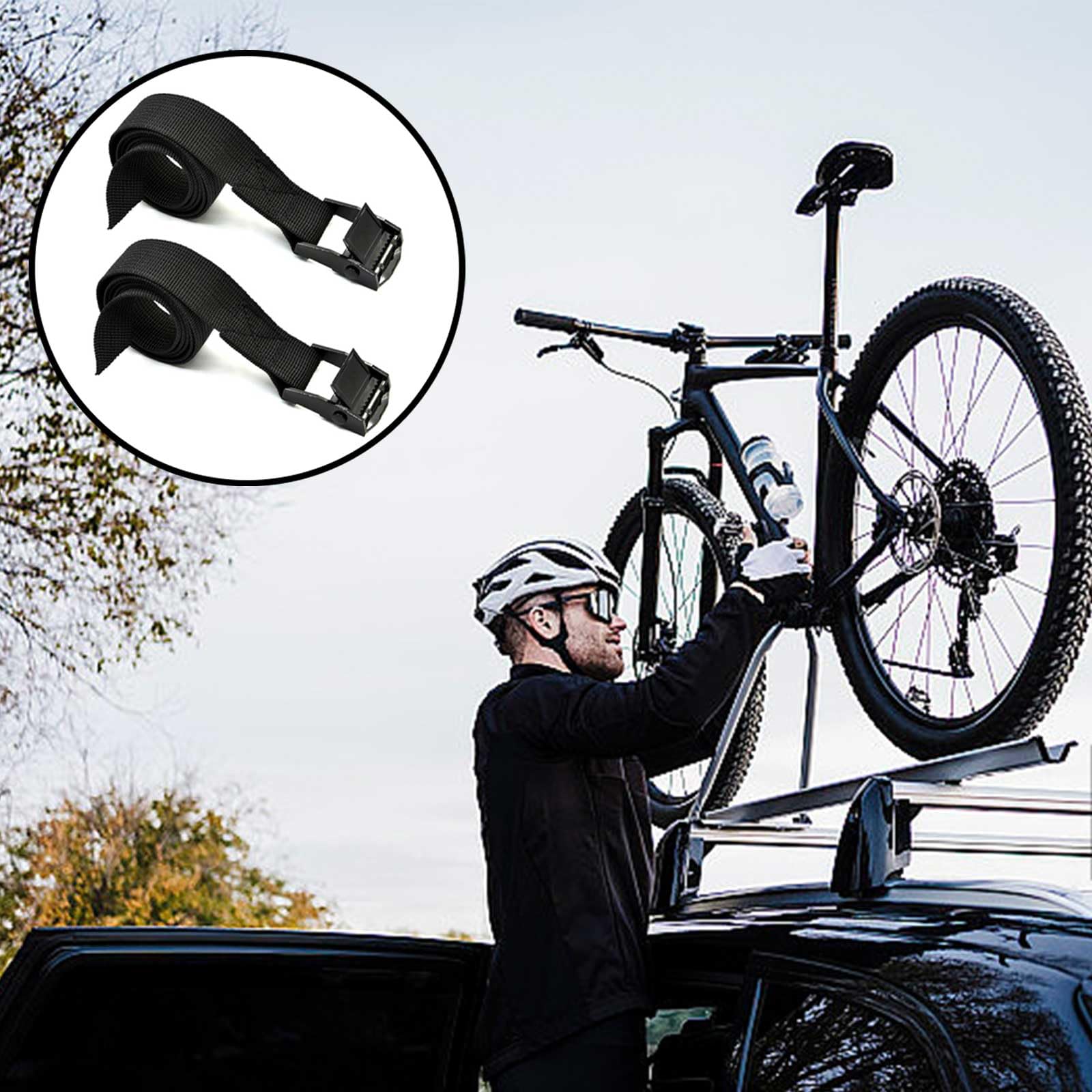 4 Sangles D'arrimage 50cm - Polyester Renforcé Avec Serrure Zinc - Pour Vélos Et Bagages