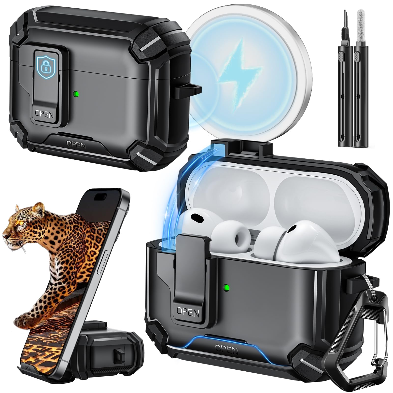 Amazon.com: Inesore for AirPods Pro 3 Case (2025) with Phone Stand