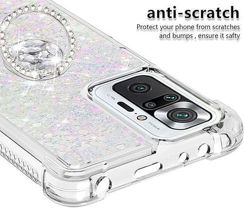 Miniatura 4 de CCSmall Funda para Xiaomi Redmi Note 10 ProNote 10 Pro Max con creatividad transparente arena movediza purpurina que fluye flotando suave con