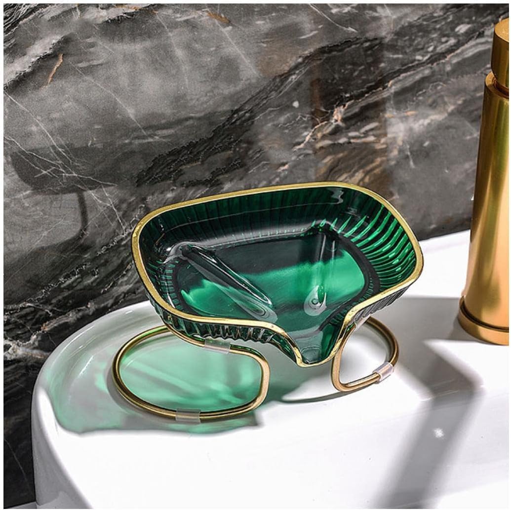 soap dish， Toilet Soap Tray Kitchen Box for Bathroom Counter Shower Household Accessories(Green)