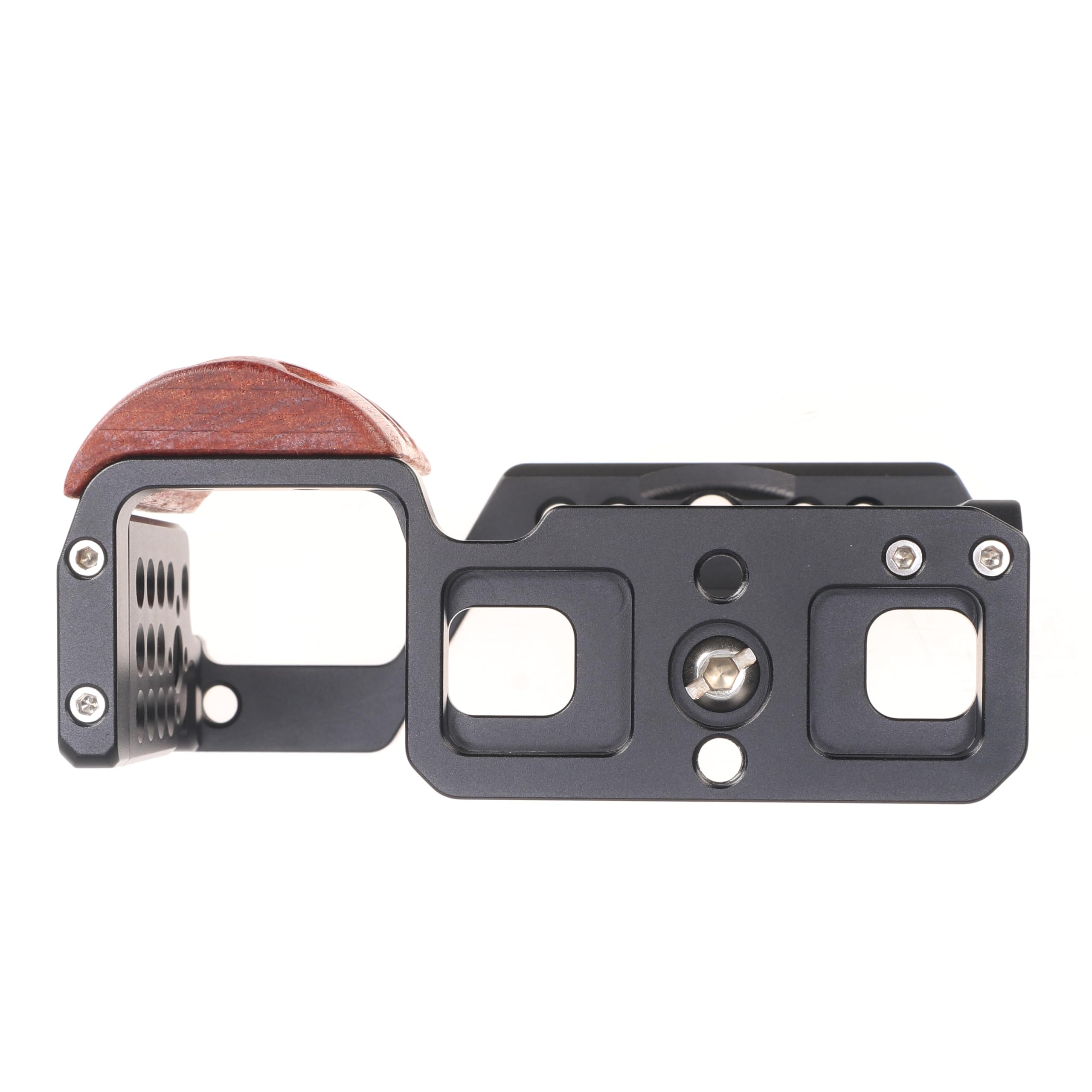 Hersmay ZV-E10 Kamerakäfig mit hölzernen Seitengriff Griff Schnellspanner Platte Käfig Rig Kit schützend für Sony ZV-E10 DSLR-Kamera