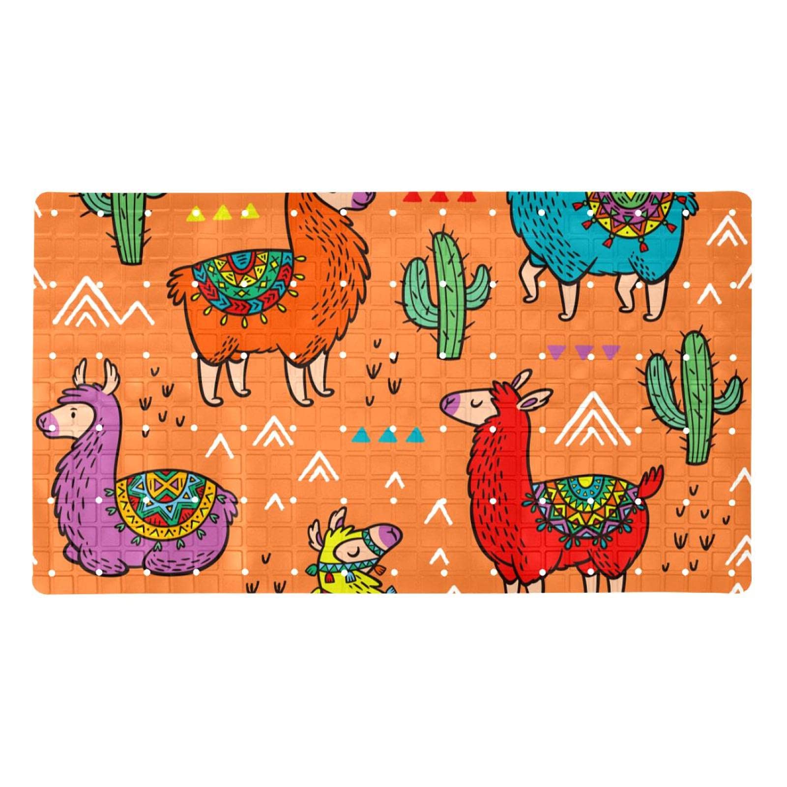 Tapis de bain antidérapant motif cactus pour une douche sécurisée