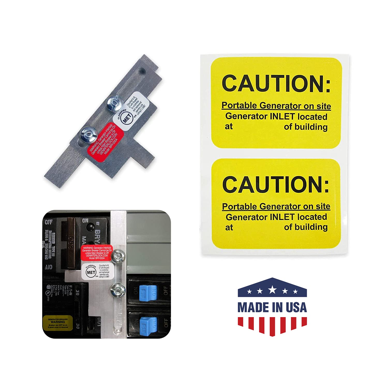 BRY200A Bryant Generator Interlock Kit 150 or 200 amp Main Breaker