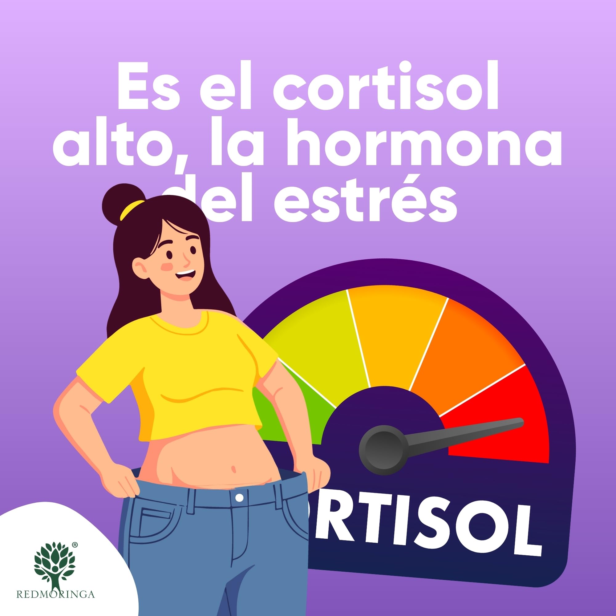 LOW CORTISOL – Fosfatidilserina 450 mg + Moringa Oleifera BIO | Para bajar el cortisol | Suplemento para memoria y concentración | 150 Cápsulas Vegetales Made in Italy | RedMoringa