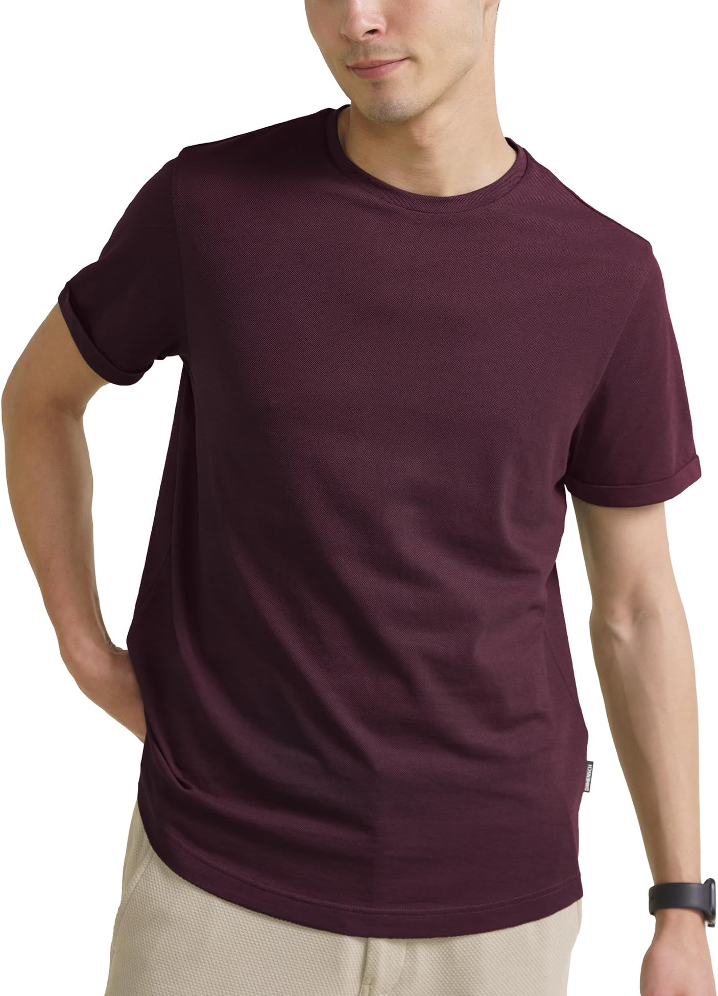 - Statement Pique Textured Tshirt for Man, Thermoregulating, Tonal Rib T Shirt for Men Stylish, Sustainable Recycled Fabric Men T-Shirts