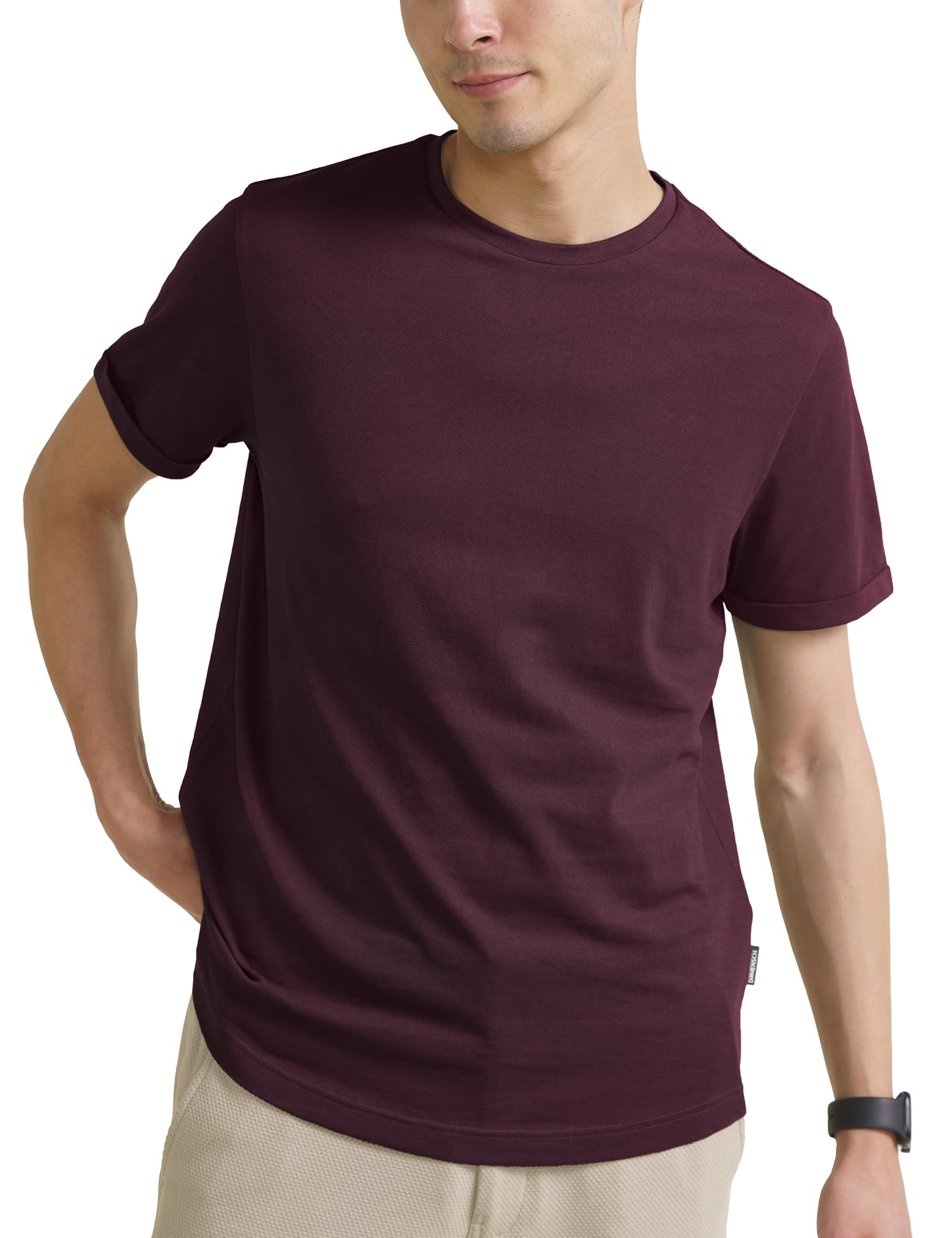 - Statement Pique Textured Tshirt for Man, Thermoregulating, Tonal Rib T Shirt for Men Stylish, Sustainable Recycled Fabric Men T-Shirts