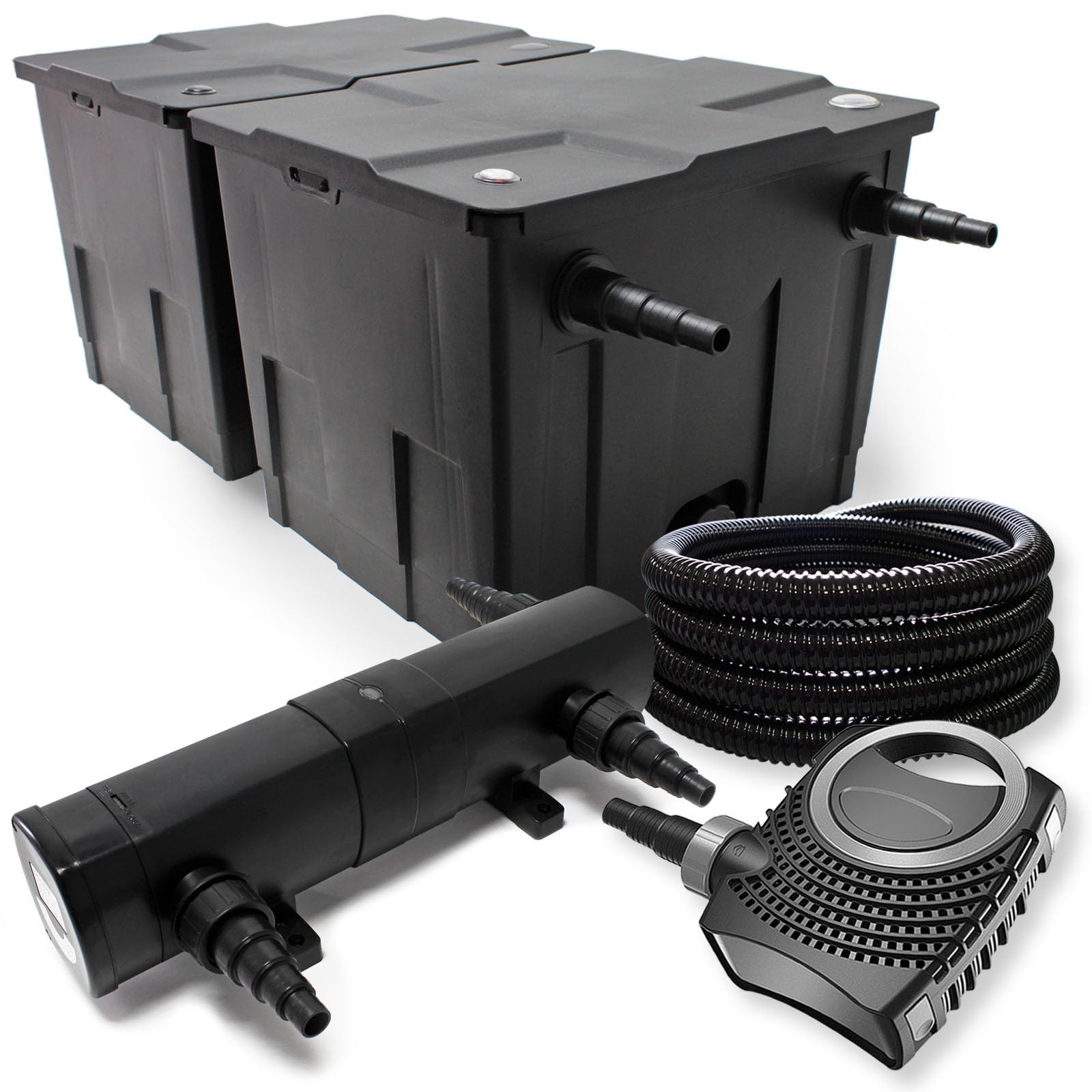Bio-Kit de filtración con filtro UV Esterilizador 60000l w equivalente bomba 18 y 25 m jardin