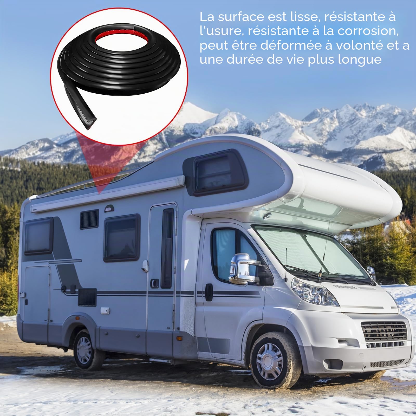 MeYuxg J Shape Gouttière RV,5M Dos Autocollant Bande de Déviation de Pluie de Toit, Gouttière Voiture PVC pour Véhicule Camion Voiture Van Bateau Yacht (Noir)
