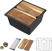 Vista 78 de 18 Granite Composite Bar Sink - Donsdey 18”×16” Undermount Granite Kitchen Sink Black Quartz Classic Composite Under Counter Single Bowl Bar Prep RV