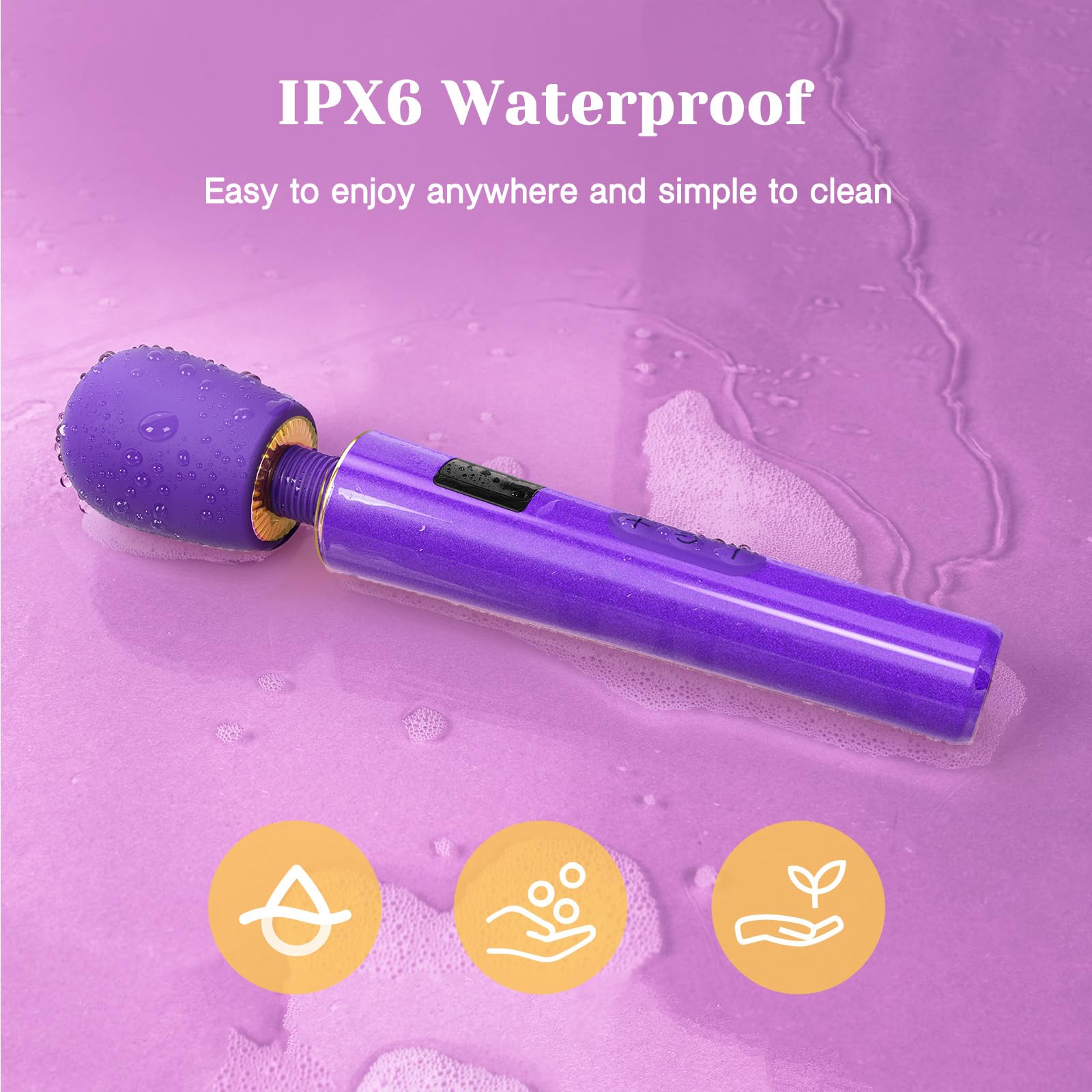 Tracy's Dog Wand Vibrator for Women- Powerful Cordless Full-Body Massager, Waterproof & Rechargeable, Clit Stimulator with 5 Modes & 3 Speeds, Adult Sex Toys for Solo & Couples, Erotic Massage, Hammer: Mini Neon Purple