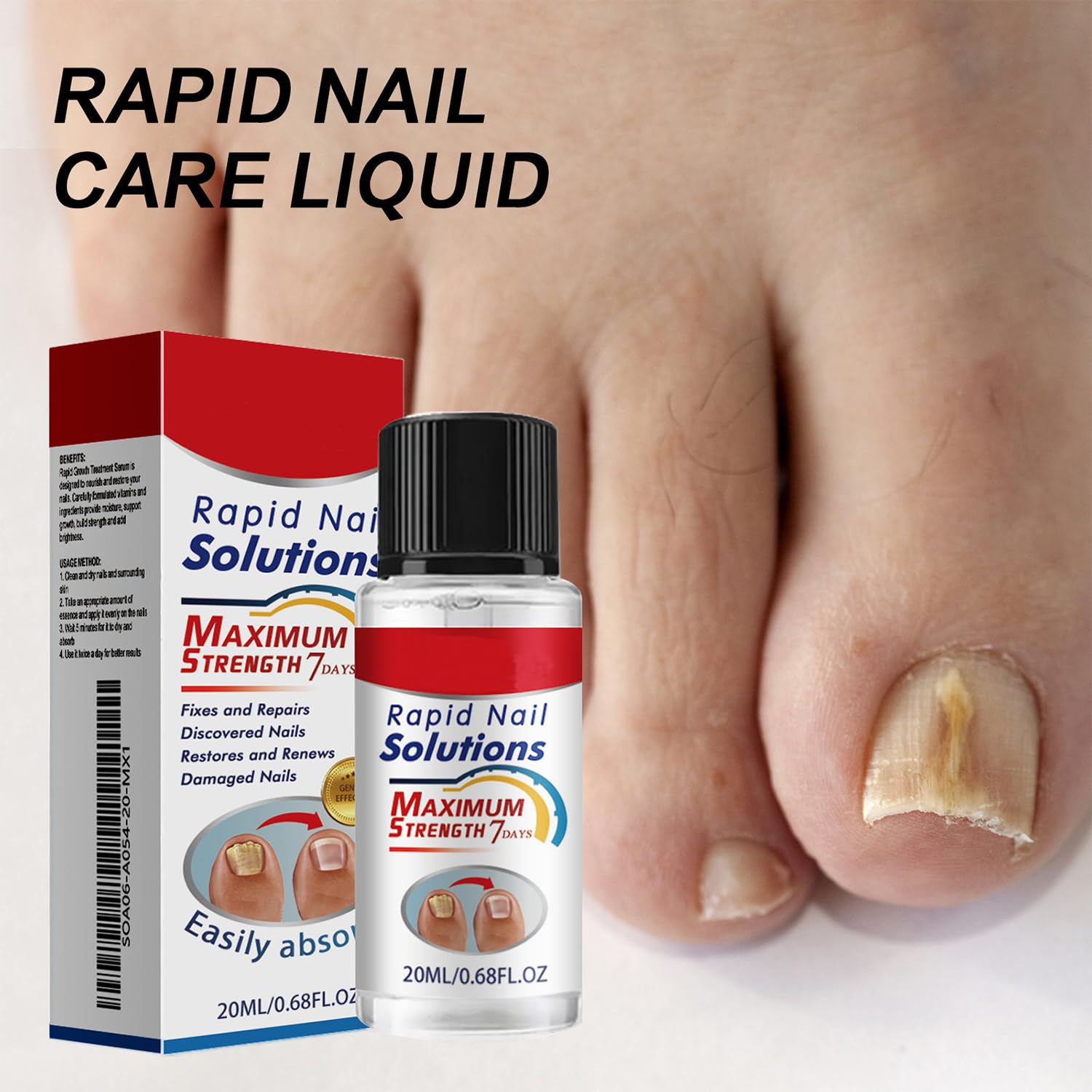 Rapid Nail Solutions Maximum Strength 7 Days Serum for Damaged & Discoloured Nails, Repairing - Image 2