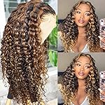 Pizazz Honey Blonde Lace Front Wigs Human Hair Pre Plucked 4/27 Ombre Highlight HD Lace Frontal Wigs with Baby Hair 180 Density 13x4 Deep Wave Frontal Wig 16 Inch