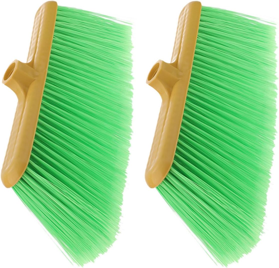 Plastic Dense Bristles Broom Head Replacement 2pcs for Sweeping