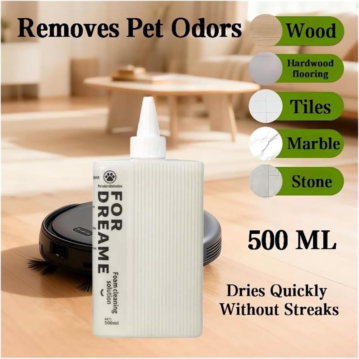 500 ML Vacuum Cleaner Pet Odor Solution. Compatible With Dreame H30, H20, H30 Ultra Max, H20pro, H20 Ultra, H30 Ultra, H14, H14pro, H14 Dual(5pcs)