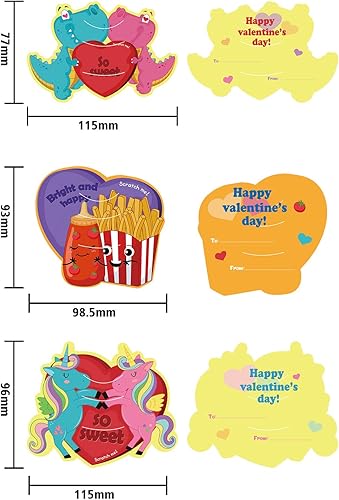 Miniatura 3 de Outus 36 tarjetas del día de San Valentín para niños, tarjetas para rascar y oler lápices, 6 patrones y aromas únicos, tarjetas de rascar y oler con