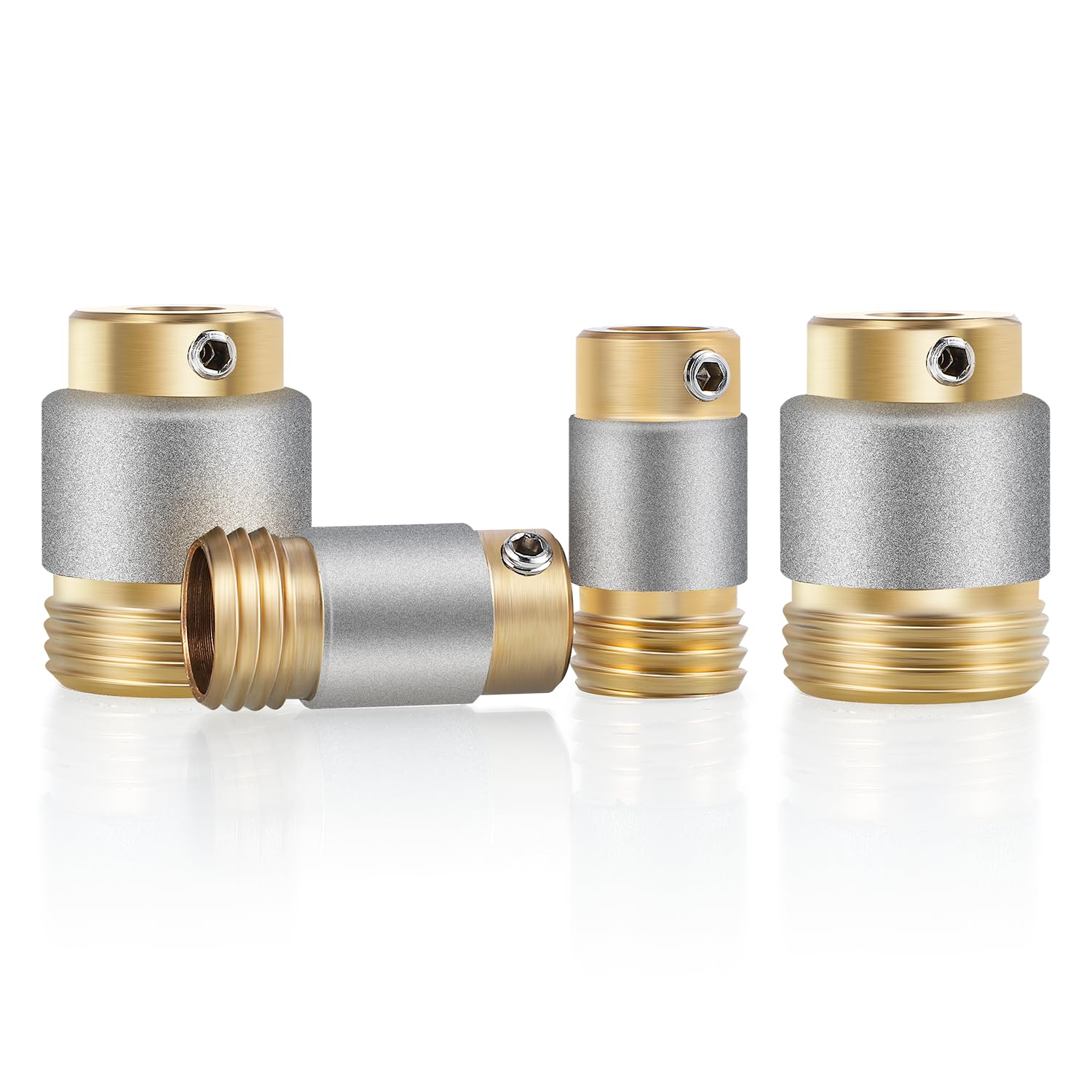 Mxmoonant Grinding Bits for Stained Glass Grinder, 5/8inch x2pc & 1inch x2pc with Threaded for Automatic Water Supply 4 Pack