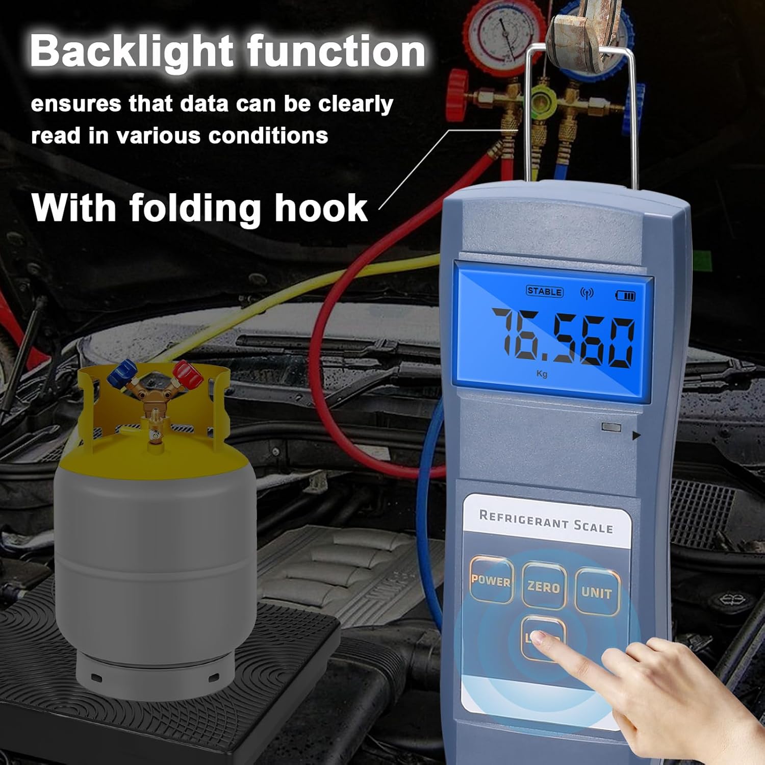 Digital Refrigeration Scale 90kg High Capacity Electronic Weighing Scale for Refrigerants Refilling Central Air-Conditioning and Refrigeration Equipment Fluoridation Tools