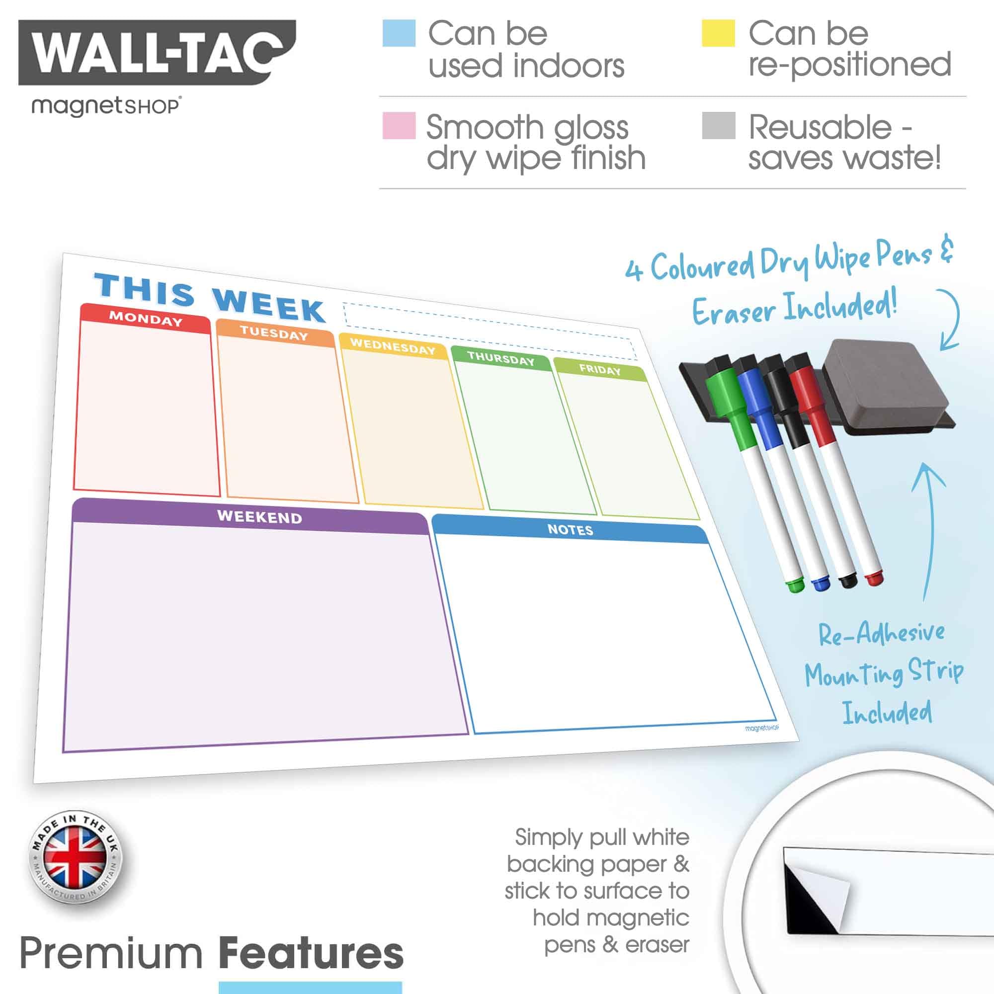 TMS Magnetic Monthly Calendar, Weekly Planner and Daily Organiser for School, Home and Office | Perfect Way to Track Chores, Homework, Meetings, Appointments - Image 3