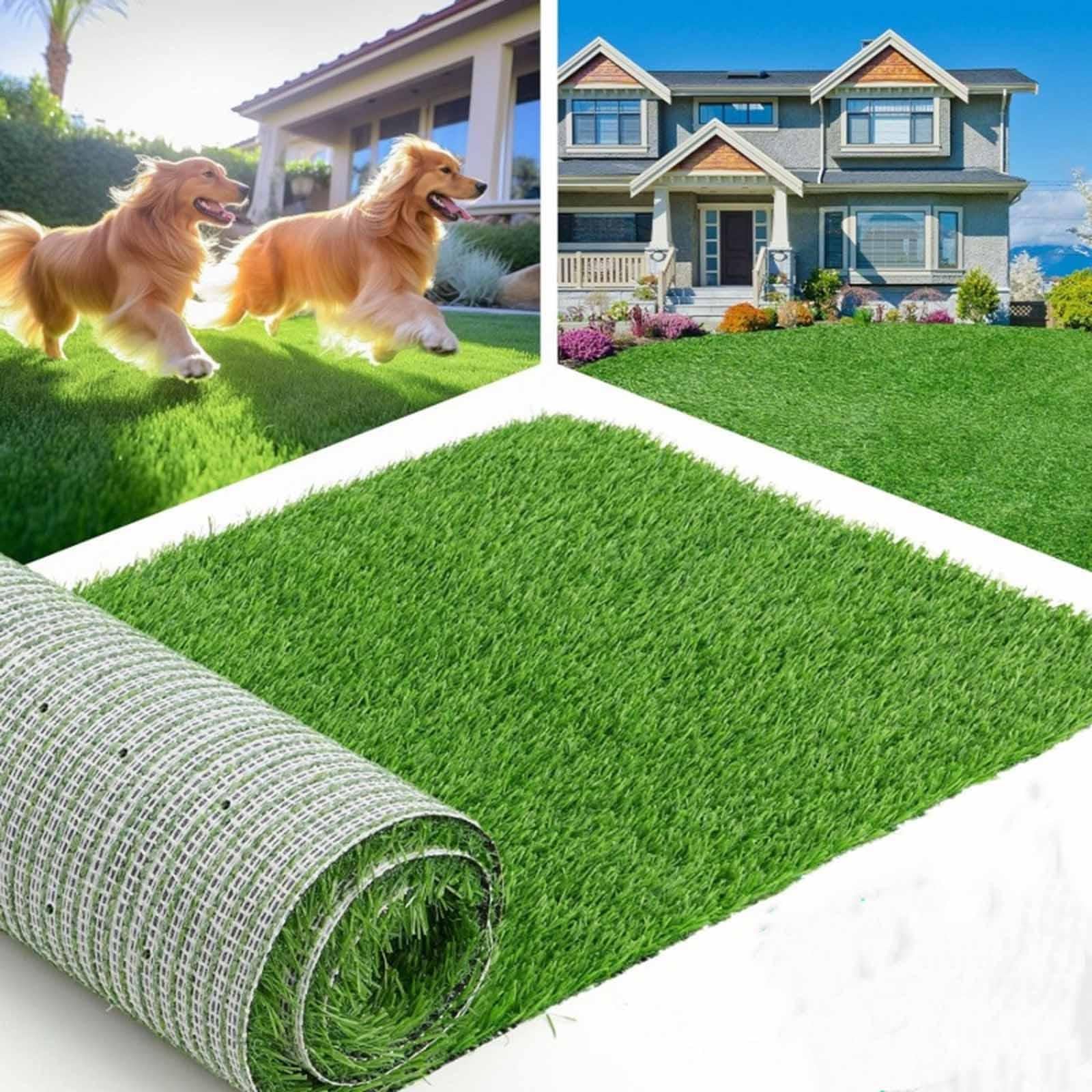 Toilettes pour Chien avec Gazon Artificiel, Tapis de Gazon Artificiel Lavable pour Chien, Grand Bac à Litière pour Chiot, Tapis de Pelouse pour Parc Domestique, L'intérieur et L'extérieur, 50cmx70cm