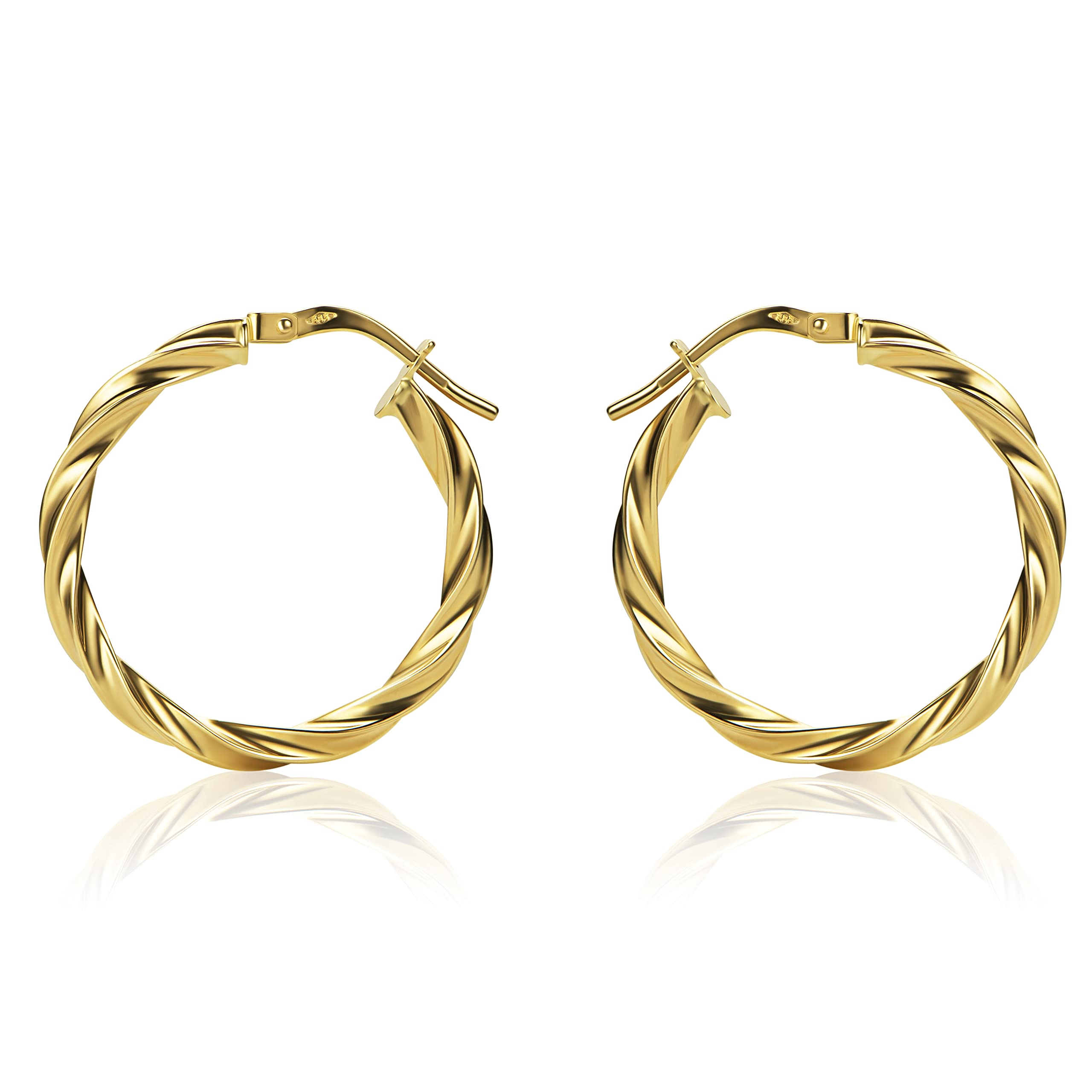 PSPTW - Orecchini A Cerchio In Oro Bianco 585 14 Carati (2,50 X 24