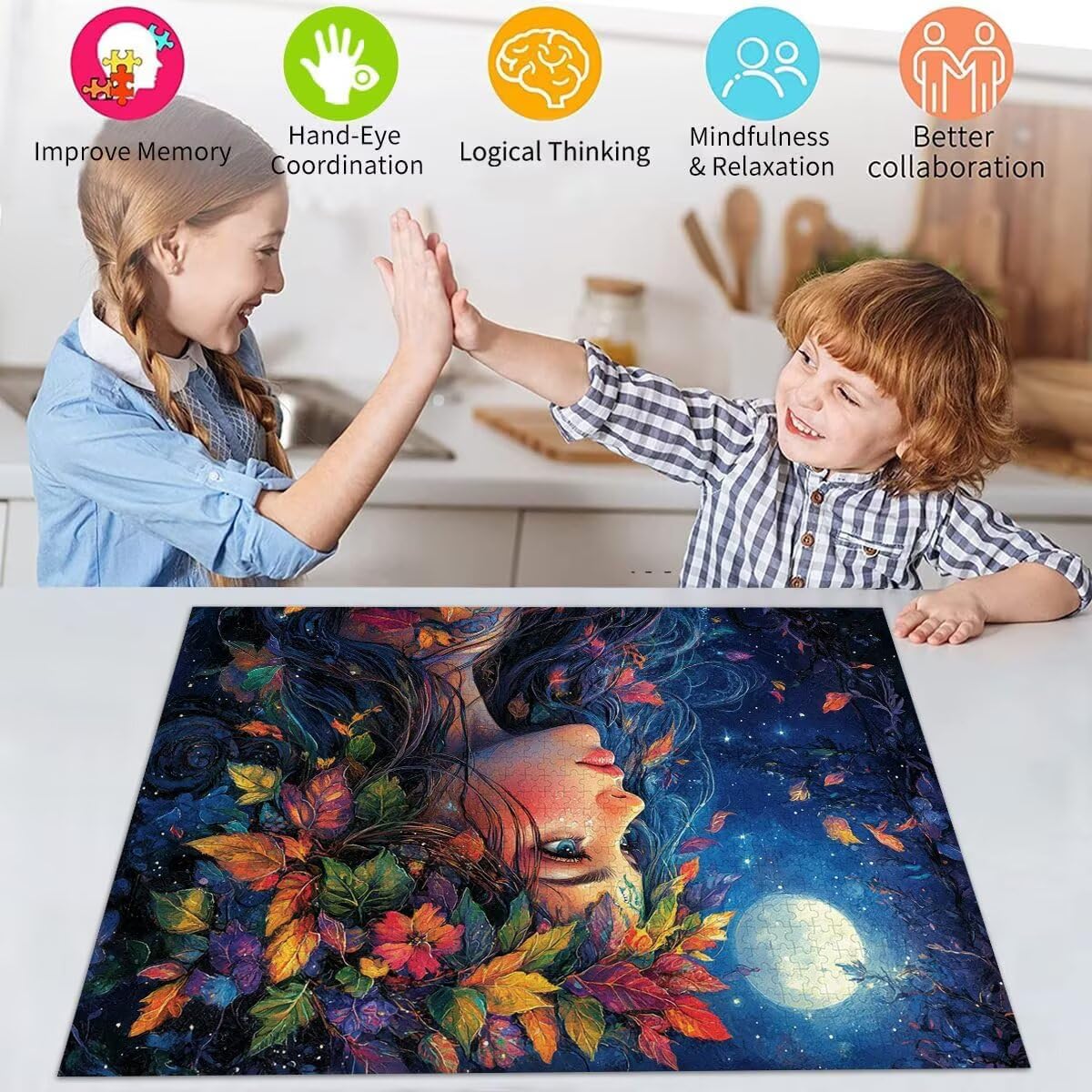Puzzle Erwachsene 2000 Teile Frau Abstrakt Educa Jigsaw für Kinder ab 8 Jahren Mädchen Jungen, Erwachsene Impossible Klassische Puzzles Schwer, Anspruchsvoll Spielspaß, Als Geschenke 70x99cm t-782