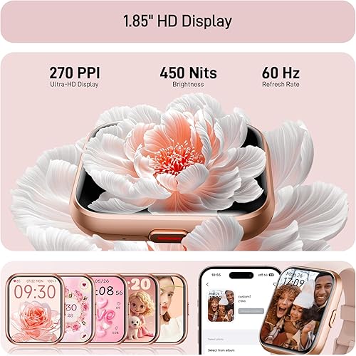 Miniatura 2 de Tensky Reloj inteligente para mujer, Android y iPhone, Alexa integrado, pantalla táctil de 1.8 pulgadas, rastreador de actividad física con Rosa