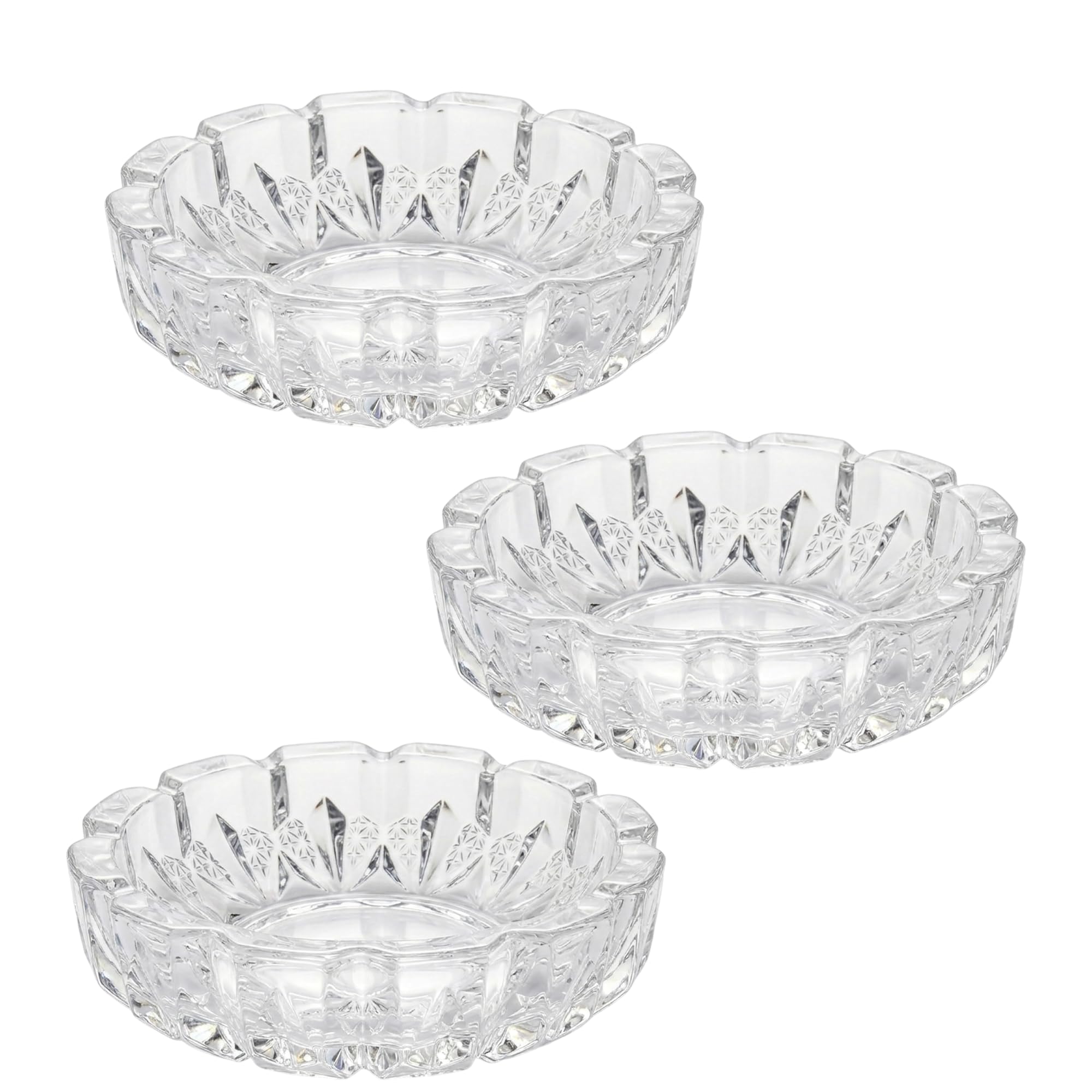 Glass Crystal Bowl for Vastu & Feng Shui | Good Luck Home Décor Gift for Prosperity | Elegant Transparent Plate for Office & Living Room | Pack of 3-image-13