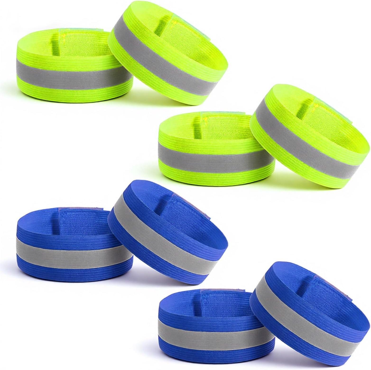8 Pack High Visibility Reflective Bands for Arm Wristbands Safety Reflective Arm Bands Running Gear Elastic Straps for Night Running Cycling Ankle Leg Biking Accessories Bike Pants Cuff Clip