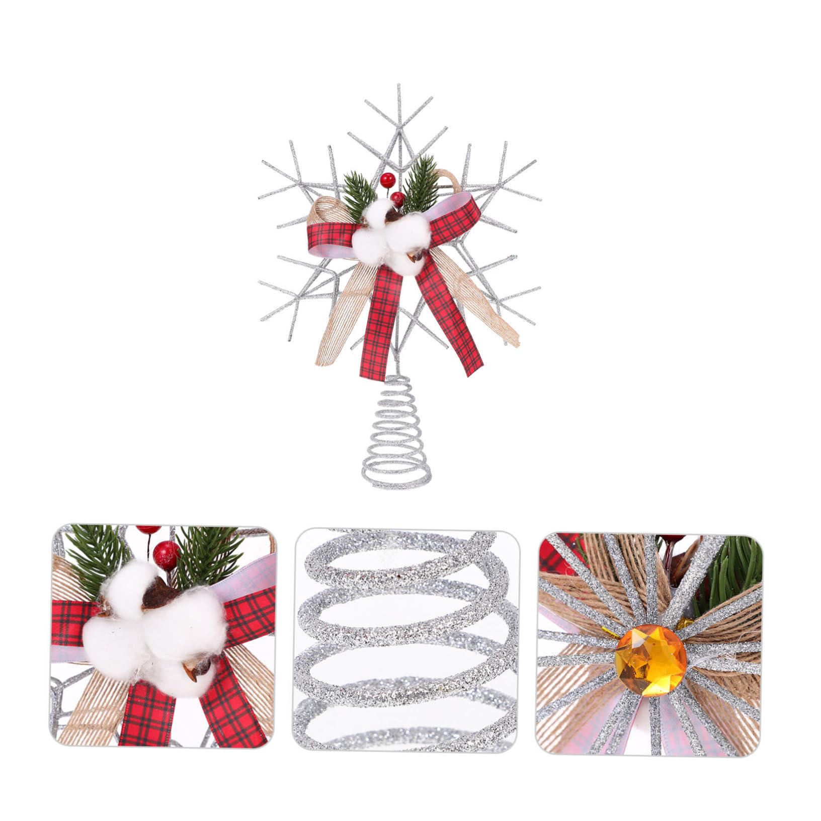 Schmiedeeiserne Weihnachtsbaumspitze Stern Metall Dekoration 25x32cm Silberfarbene Baumspitze Für Weihnachtsbaum Deko Und Festliche Wohnatmosphäre