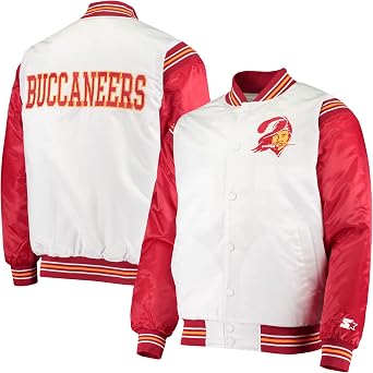STARTER Mens White/Royal New York Giants Historic Logo Renegade Satin Varsity Full-Snap Jacket
