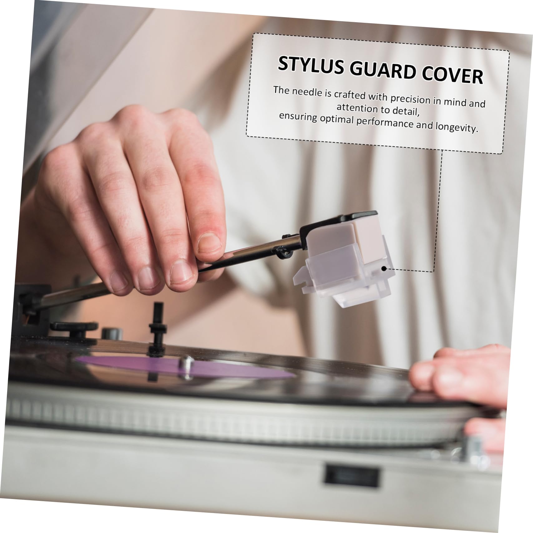 Stilo Sostituibile per Giradischi con Spazzola Pulizia | Alluminio, Installazione Facile, Ampia Compatibilità, Puntina Vinile, Ricambio Ago