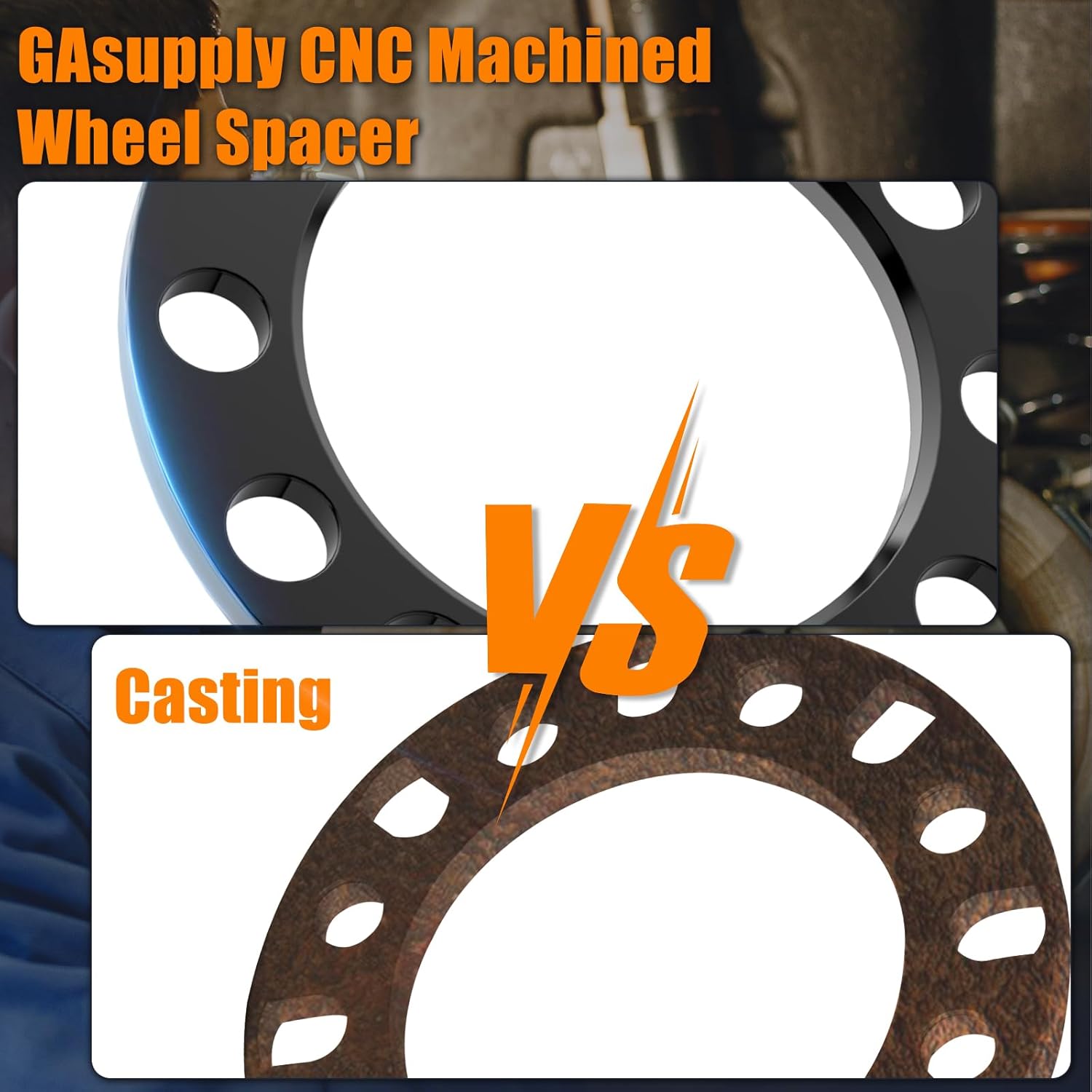 GAsupply 6mm 6x5.5 6x135 6x139.7 Universal Wheel Spacers, Fit for Silverado/Suburban/Sierra/Yukon 1500 Tacoma (Only 6 Lug) 4-Runner, 110mm Hub Bore, 1/4" Forged Black Universal Spacer Adapters, 4PCS - Image 6