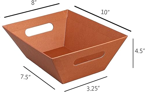 Miniatura 2 de Paquete de 5 cestas marrones de 8 x 10 pulgadas para regalos vacías, cestas con asas, regalo, condolencias, desayuno, ocasión, vacaciones,