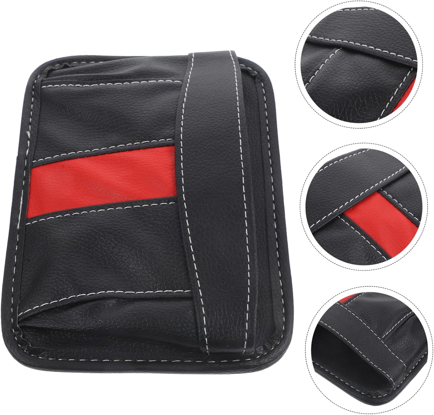Car Seat Storage Pouch Sticky PU Leather Organizer for Car Seat Gap Multi-Pocket Vehicle Storage Bag for Essentials