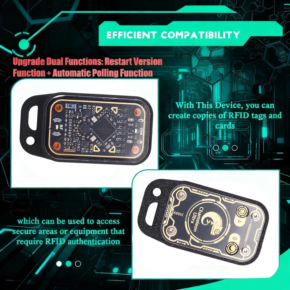 Émulateur de Cartes à Puce RFID Chameleon Ultra, Lecteur de Puces avec Réinitialisation et Interrogation Automatique, Décodage de Cartes D'Identité IC 125K 13,56 MHz